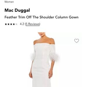 Mac Duggal - White feather trim column gown.